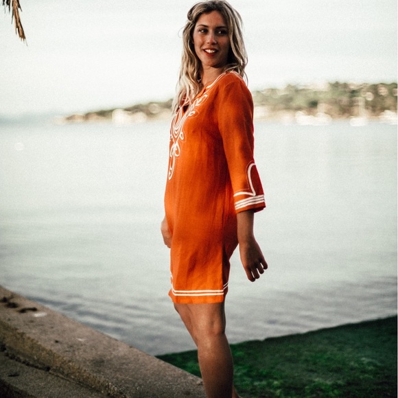 NWT!❤️Les Canebiers Tunic Dress (Orange) - Picture 3 of 5